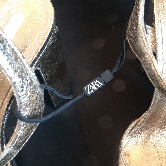 NWT Zara Gold Women's Platform Sandals Size 7.5 USA / 38 Europe 🌟 - Picture 5 of 11